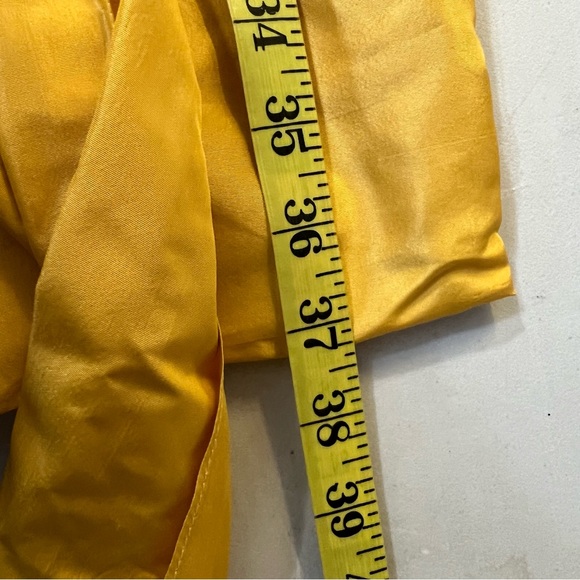 Diane Von Furstenberg Taffeta Silk Yellow Wrap Dress Small - Picture 11 of 14